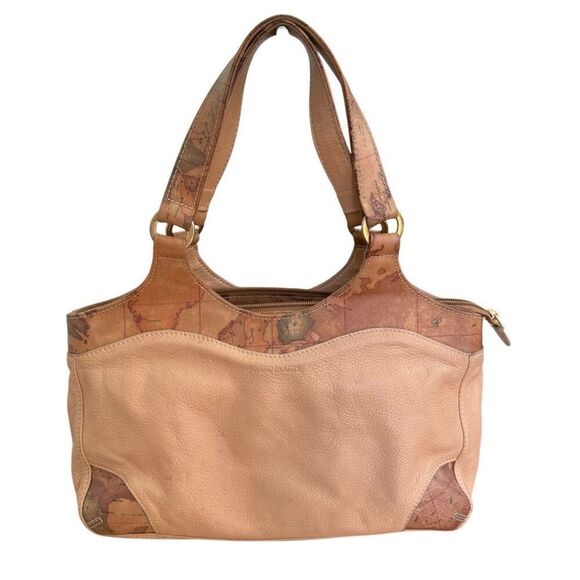 Alviero Martini tan leather shoulder bag made in Italy - Picture 1 of 9